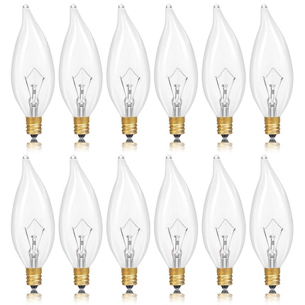Potanro E12 Incandescent Light Bulbs 40Watt Warm White 2700K, 300 Lumens Candelabra Light Bulbs Decorative Dimmable Chandelier Bulbs for Ceiling Fan, Pendants (40W-20Pack)