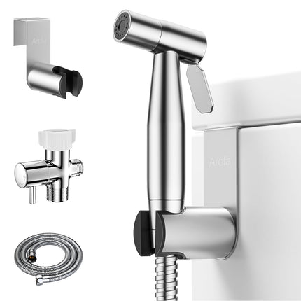 Arofa Handheld Bidet Sprayer, Bidet Attachment for Toilet, Brushed Nickel
