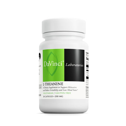 DAVINCI Labs L-Theanine - Dietary Supplement to Help with Concentration, Focus, Relaxation and Irritability* - 200 mg per Serving - 30 Vegetarian Capsules