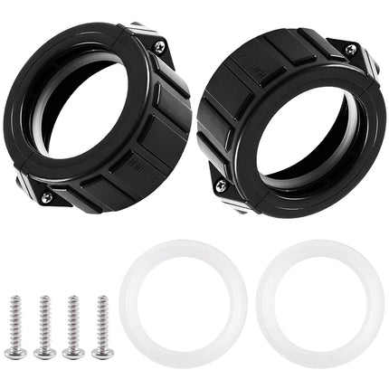 2" Spa Hot Tub Heater Split Nut Unions with Screws and Heater Gasket, Compatible with Balboa Gecko Hot Tub Heater Assemblies Replacement Parts, Replacement for 0121109020 Split Heater Nuts - 2 Pcs