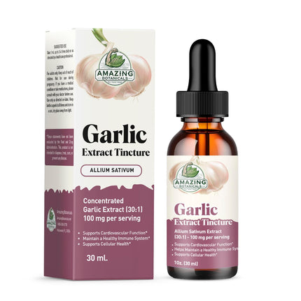 Amazing Botanicals Garlic Tincture – Allium Sativum Herbal Extract – High Potency Liquid Supplement – (4 Fl Oz (Pack of 1))