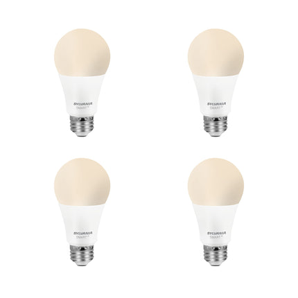 LEDVANCE Sylvania Smart Light Bulb, Bluetooth Mesh LED Bulb, Compatible with Alexa & Google Home, A19, 60W Equivalent, E26, Soft White - 4 PK [2022 Model] (75843)