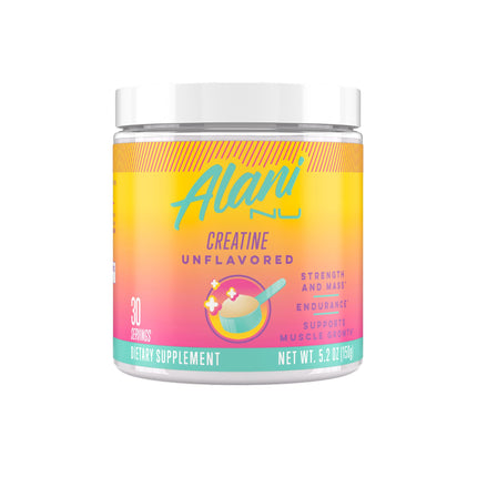 Alani Nu Creatine Monohydrate Powder | Unflavored | Micronized Creatine Powder | Gluten Free | Sugar Free | Vegan | 30 Servings