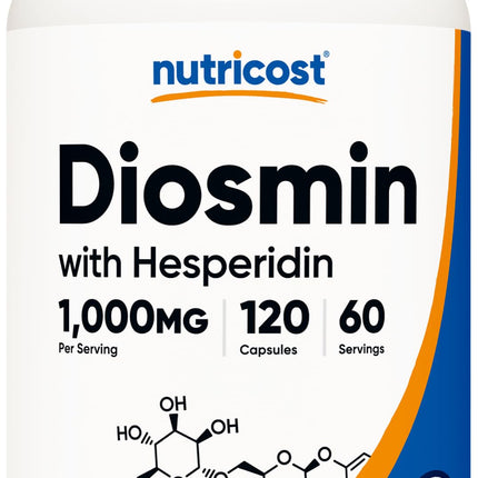 Nutricost Diosmin with Hesperidin (1000mg) Complex 120 Capsules - 500mg of Diosmin and 500mg of Hesperidin per Serving (60 Servings), Vegan, GMO-Free, Gluten-Free