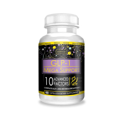 ACTIF GLP-1 Mega Support with 10 Advanced Weight Factors and Probiotics, GLP-1 Activator and Metabolism Support, Non GMO, Made in USA, 60 Count