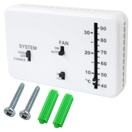 Updated White RV Analog Thermostat for Dometic (Cool Only/Furnace) 3106995.032, 12V DC RV Thermostat for Campers