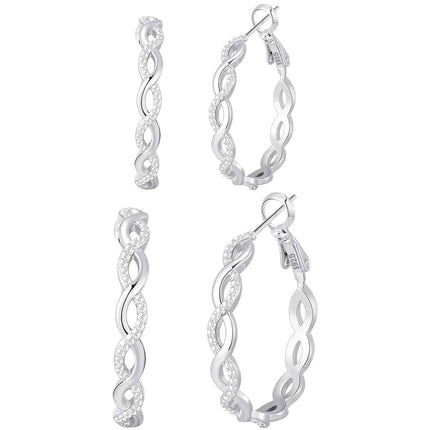 S925 Sterling Silver Hoop Earrings for Women Hypoallergenic Twisted Hoops