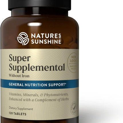 Nature's Sunshine Super Supplemental w/o Iron: Complete Multivitamin with Minerals, Antioxidants & More for Overall Health, Immune & Energy Support. 120 Tabs