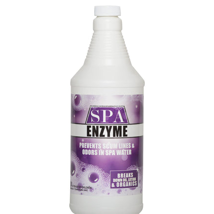 Spa & Hot Tub Enzymes - Quart - Prevents Scum Lines & Odors in Hot Tub & Spa Water, Breaks Down Oil, Lotion and Other Organics