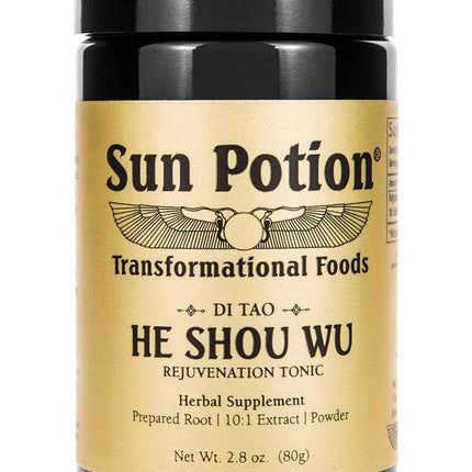 Sun Potion He Shou Wu Powder 10:1 Extract 200g – Fo-Ti Root (Polygonum Multiflorum) | Longevity & Rejuvenation Tonic | Jing Herbal Support | Traditional Chinese Botanical | Di Tao Sourced