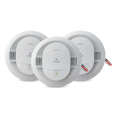 Kidde Smoke Detector, Hardwired with 10-Year Battery Backup, Interconnectable, LED Status Lights, 85 dB Alarm, 5-inches, 20SA10, 3 Pack