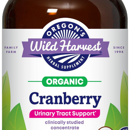 Oregon's Wild Harvest Cranberry Herbal Supplement – Organic Urinary Tract Support, PACran Concentrate, Non-GMO, 120 Vegan Capsules
