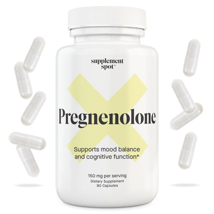 Supplement Spot Pregnenolone 150 Mg Energy Supplement – Pregnenolone to Support Healthy Mood for Women & Men (90 Servings)