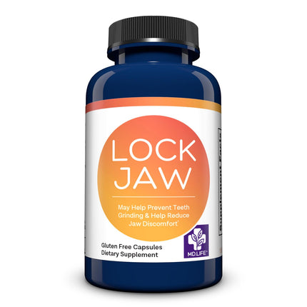 MD.LIFE Lock Jaw Assistance - 60 Vegan Capsules - TMJ Relief Support and Jaw Relaxer Supplement - Double Strength Formula Tension Relief- Third-Party Tested