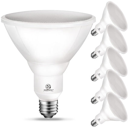Energetic PAR38 LED Flood Outdoor Light Bulb, 5000K Daylight, 90 Watt Equivalent (11W), Wet Rated, 900LM, E26 Base, Non-Dimmable, 6 Pack