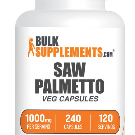 BulkSupplements.com Saw Palmetto Extract Capsules - Serenoa Repens, Saw Palmetto Supplement - Gluten Free, 2 Capsules per Serving, Count (Pack of 1)