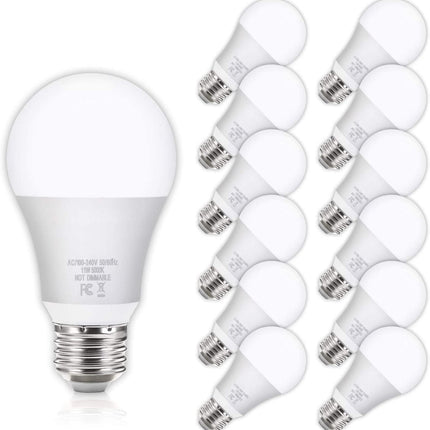 Yochoice LED Light Bulbs 100W Equivalent 1100 Lumens, A19 11W 5000K Daylight White Non-Dimmable, Super Bright No Flicker Standard E26 Edison Screw Bulbs for Home, Bedroom, Office Lamp, 12-Pack