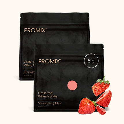 ProMix Nutrition Whey Protein Isolate Powder, 31g Grass Fed Whey Isolate, 6.6g BCAAs, Gluten Free, Keto Friendly, Strawberry, 5lb
