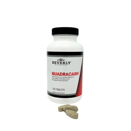 Beverly International Quadracarn 4X-Potency, Lab Tested Ultra-Premium Carnitine Blend for Fat Loss, Muscle Definition, Metabolism, Mood, Energy Boost, Anti-Aging, Brain Function. 120 Tablets.