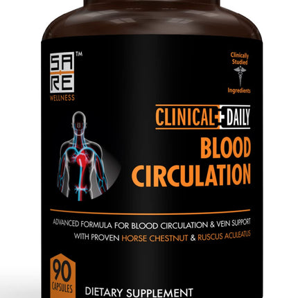Clinical Daily Blood Circulation Supplement. Butchers Broom, Horse Chestnut, Cayenne, L-Arginine, Diosmin. Herbal Varicose Vein Treatment. Poor Circulation and Vein Support. 90 Capsules