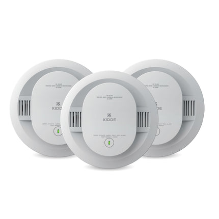 Kidde Smoke and Carbon Monoxide Detector, 10-Year Battery Powered, LED Status Lights, 85 dB Alarm, 5-inches, 30CUD10, 3 Pack