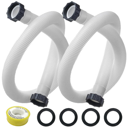 1.5 Inch Pool Hoses for Above Ground Pools, 1.5'' x 59" Sand Filter Hose Accessories, Pool Pump Hose Replacement Compatible with Intex Coleman Bestway Filters & Saltwater Systems, 2 Pack