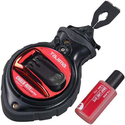 TAJIMA Chalk Line - Chalk-Rite Jam Free Special Edition Chalk Line with Extra Bold 1mm Snap Line & Five Gear Quick Retrieval - CR301JF-CP