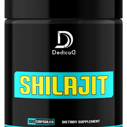 DEDICAD 1000Mg Shilajit Capsules - 180 Counts - Shilajit Supplement for Body Balance, Heart, Brain & Immune Health Support - Contains Natural Fulvic, Humic Acid & 85 Others