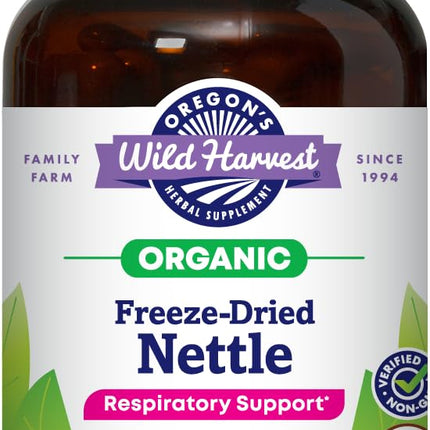Oregon's Wild Harvest, Certified Organic Nettle Capsules with Stinging Hairs, Allergy Supplement, 600 mg, 90 Capsules