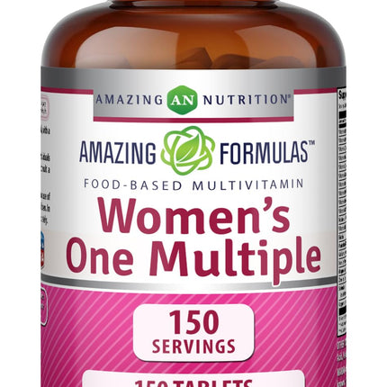 Amazing Formulas Women's One Multivitamin | Food Based | 150 Tablets, 5 Month Supply | Complete Blend of 40 Vitamins, Minerals & Probiotics Supplements | Non-GMO | Gluten-Free | Made in USA