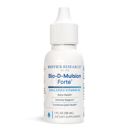 BIOTICS RESEARCH Bio-D-Mulsion Forte Liquid Vitamin D Drops 4000 IU – Vitamin D3 2000iu /Drop for Adults –Best Absorption, Strengthens Bones, Supports Cardiovascular & Immune System -1 fl oz