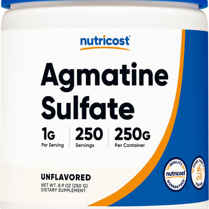 Nutricost Pure Agmatine Sulfate Powder - 250 Grams