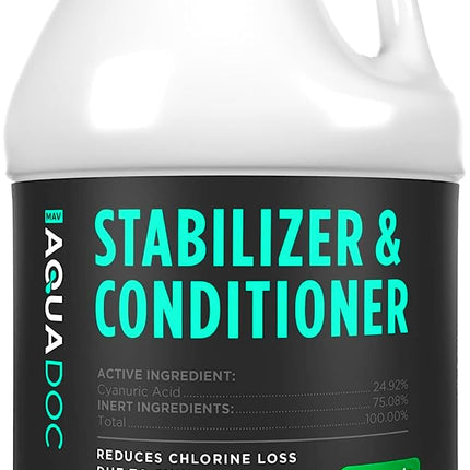 Pool Stabilizer and Conditioner for Swimming Pools - Maximum Strength Swimming Pool Conditioner and Cyanuric Acid for Pools - Helps with Pool Water Evaporation - AquaDoc Pool Supplies