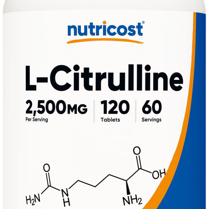 Nutricost L-Citrulline 2500mg Per Serving, 60 Servings, 1250mg Per Tablet, 120 Tabs - Non-GMO and Gluten Free Supplement
