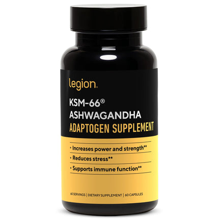 LEGION KSM-66® Ashwagandha Root Extract - Ashwagandha Root Powder Supplement to Improve Your Mood, Sleep & Athletic Performance - Extra Strength Ashwagandha Root Extract (60 Servings)
