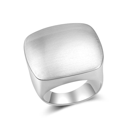 Aprilery Gold and Silver Rings for Women, Chunky Signet Statement Rings Gold Plated Band Wide Metal Square Rings Cocktail Costume Jewelry for Women
