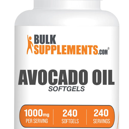BulkSupplements.com Avocado Oil 1000mg Softgels - Avocado Oil Supplement, Avocado Oil Capsules, Avocado Oil Pills - Gluten Free & Soy Free, 1 Avocado Oil Softgel per Serving, 240 Softgels