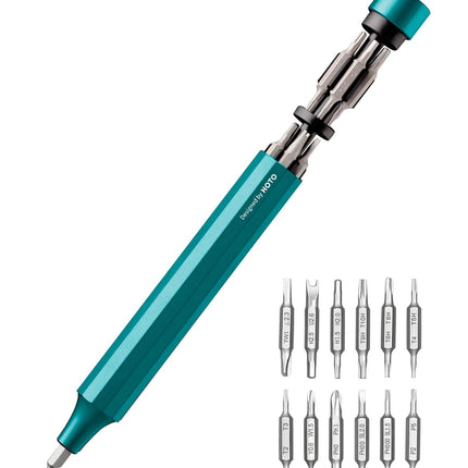 HOTO 24 in 1 Mini Screwdriver Set, Magnetic Torx Bit Set, Eyeglass Repair Kit, EDC Pen Screwdriver for Electronics, Watches, Phones, Laptops, Cameras, Gadgets for Men, Dark Turquoise
