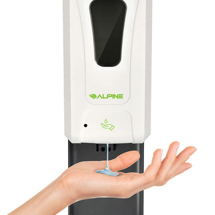 Alpine Automatic Hand Sanitizer Dispenser - Touchless Soap Dispenser with Drip Tray for Restaurant, Hospital, School, Hotel, Kitchen and Bathroom -1200mL Liquid, Gel White