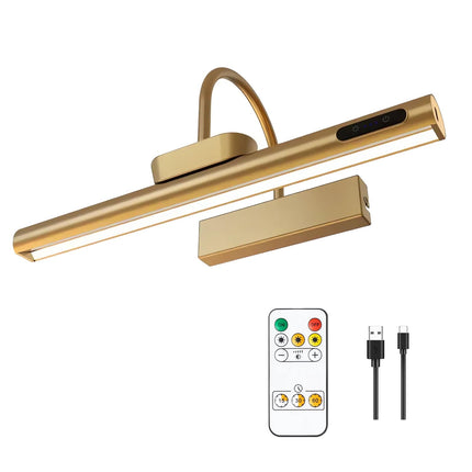 LYTARA Dimmable Cordless Picture Light with Controller and Timer, Rechargeable 5000mAh Battery Wall Sconce for Wall Pictures, Gallery Artwork, Paintings, Portraits, Dartboards (Gold)