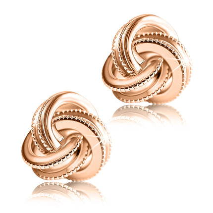 Gold Plated Sterling Silver Studs Love Knot Earrings For Women | Hypoallergenic & Nickle Free Jewelry for Sensitive Ears (8, white-gold-plated-silver)