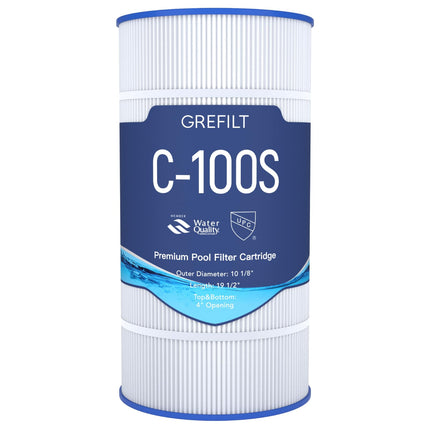 Grefilt C100S Pool Filter Cartridge, Compatible with Hayward SwimClear C100S, CX100XRE, Replaces Ultral-D3, 100 sq.ft