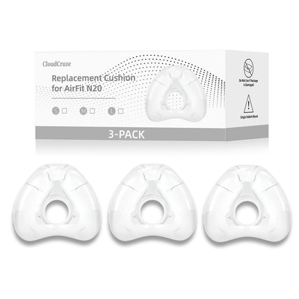 3 Pack Replacement Nasal Cushion for ResMed AirFit N20, Compatible with Original Frame, Reliable Seal and Durable Replacement Supplies, Small