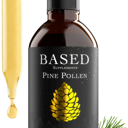 Based Pine Pollen Tincture | Wild-Harvested Pine Pollen Liquid Extract for Energy, Vitality & Hormonal Support | Rich in Phytosterols, Amino Acids & Antioxidants | 4 oz (60 Servings)