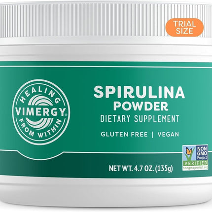Vimergy Spirulina Powder – Concentrated Plant Protein Supports Immune Health & Cardiovascular Function – Vegan, Kosher, Gluten-Free – 135g