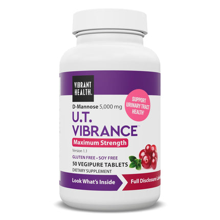 Vibrant Health, U.T. Vibrance, Crisis Intervention for Urinary Tract Health, 5000mg D-Mannose, 50 Tablets