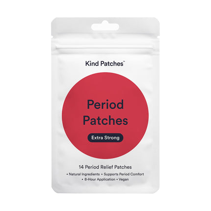Kind Patches Period Patches Extra Strong - Period Relief with Menthol and Ginger Extract - Menstrual Relief with Natural Essential Oils - 14 Count