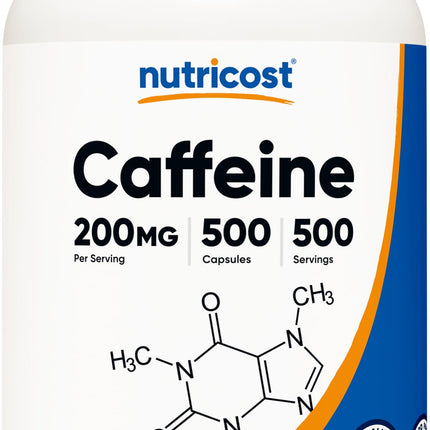 Nutricost Caffeine Pills, 200mg Per Serving (500 Caps)