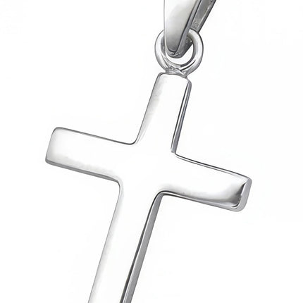 SAE99 925 Sterling Silver Cross Pendant Charm, Very Tiny Minimalist Faith Religious Jewelry