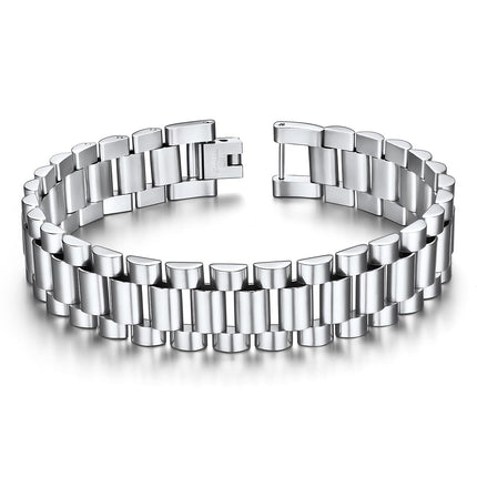 ChainsHouse Men Stainless Steel Bracelet Silver Adjustable Custom Engraved